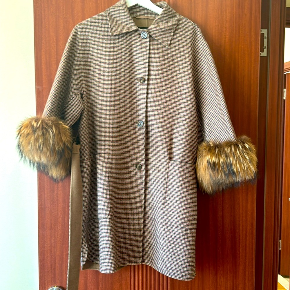 MaxMara weekend wool and fur coat size 6